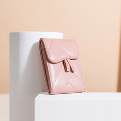 Small Women Green Leather Card Holder Small Card Wallet Sheepskin Card Holder Credit Card Holder For Women