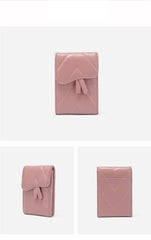 Small Women Green Leather Card Holder Small Card Wallet Sheepskin Card Holder Credit Card Holder For Women