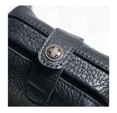 Small Womens Black Leather MIni doctor bag Chain shoulder doctor bag for women