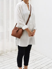 Small Womens Brown Leather Small doctor bag shoulder doctor bag for women