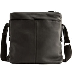 Small Cool Black Square Leather Mens Messenger Bags Shoulder Bags for Men