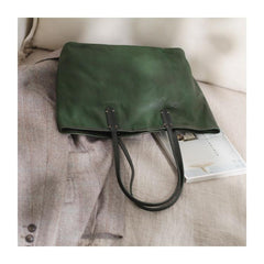 Fashion Womens Green Soft Leather Zipper Top Green Shopper Tote Bag Shoulder Shoulder Purse