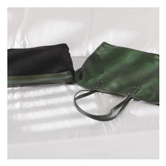 Fashion Womens Red Brown Soft Leather Zipper Tote Handbag Green Shopper Tote Bag Purse