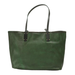 Fashion Womens Green Soft Leather Zipper Top Green Shopper Tote Bag Shoulder Shoulder Purse