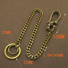 Solid Brass 15inch Wallet Chain Cool Punk Rock Biker Trucker Wallet Chain Trucker Wallet Chain for Men