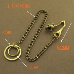 Solid Brass 15inch Wallet Chain Cool Punk Rock Biker Trucker Wallet Chain Trucker Wallet Chain for Men