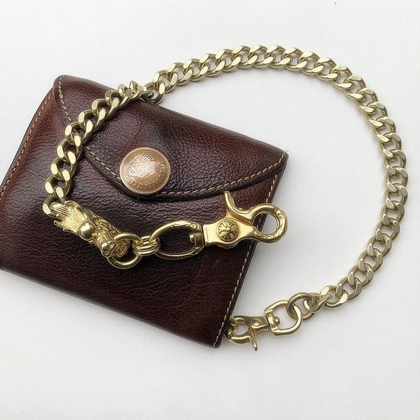 Solid Brass Cool Punk Rock Chinese Dragon Wallet Chain Biker Trucker Wallet Chain Trucker Wallet Chain for Men