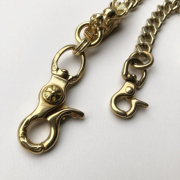 Solid Brass Cool Punk Rock Chinese Dragon Wallet Chain Biker Trucker Wallet Chai SZ01191018