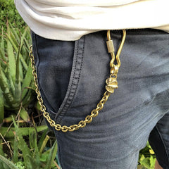 Solid Brass Cool Skull Wallet Chain Biker Trucker Wallet Chain Trucker Wallet Chain for Men