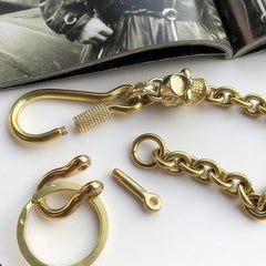 Solid Brass Cool Skull Wallet Chain Biker Trucker Wallet Chain Trucker Wallet Chain for Men