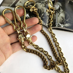 Solid Brass Cool Wallet Chain Biker Skull Wallet Chain Trucker Wallet Chain for Men