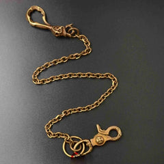 Solid Brass Cool Punk Rock Skull Wallet Chain Biker Trucker Wallet Chain Trucker Wallet Chain for Men