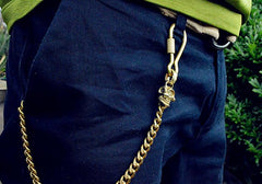 Solid Brass Cool Skull Wallet Chain Biker Trucker Wallet Chain Trucker Wallet Chain for Men