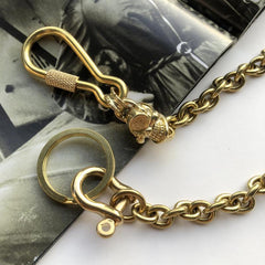 Solid Brass Cool Skull Wallet Chain Biker Trucker Wallet Chain Trucker Wallet Chain for Men