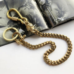 Solid Brass Cool Wallet Chain Biker Skull Wallet Chain Trucker Wallet Chain for Men