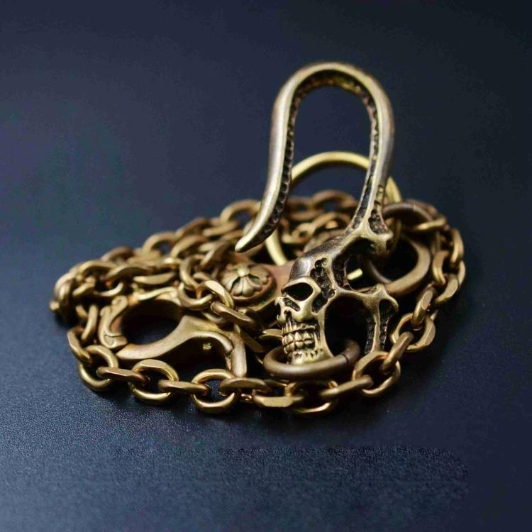 Solid Brass Cool Wallet Chain Biker Skull Wallet Chains Trucker Wallet Chains for Men