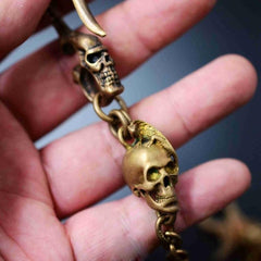 Solid Brass Cool Punk Rock Skull Wallet Chain Biker Trucker Wallet Chain Trucker Wallet Chain for Men