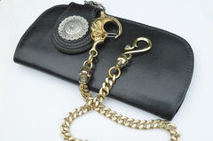 Solid Brass Cool Punk Rock Skull Wallet Chains Biker Wallet Chain Trucker Wallet Chain for Men