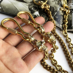 Solid Brass Cool Wallet Chain Biker Skull Wallet Chain Trucker Wallet Chain for Men