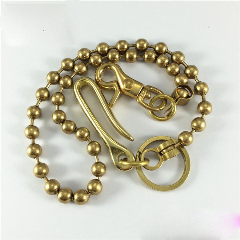 Solid Brass Cool Punk Rock Wallet Bead Chain Biker Trucker Wallet Chain Trucker Jean Chain for Men