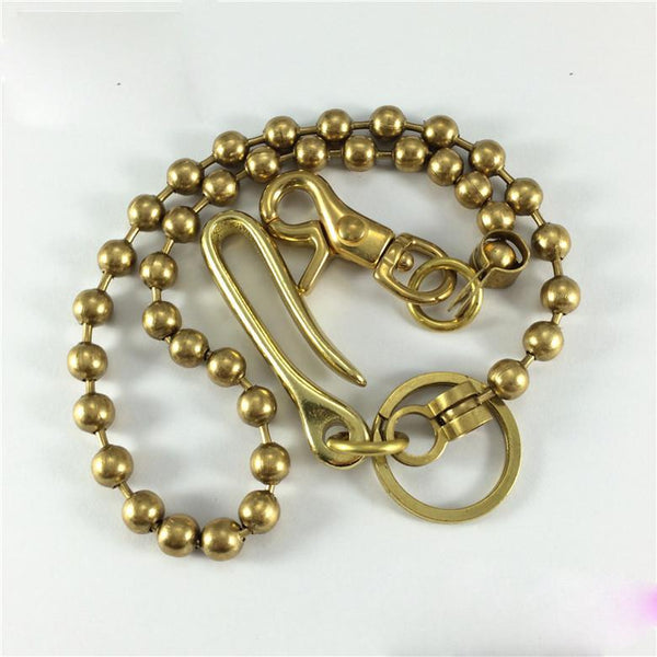 Solid Brass Cool Punk Rock Wallet Bead Chain Biker Trucker Wallet Chain Trucker Jean Chain for Men
