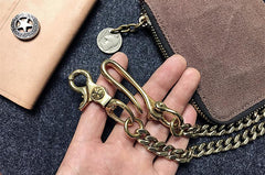 Solid Brass Cool Punk Rock Wallet Chain Biker Trucker Wallet Chains Trucker Wallet Chain for Men