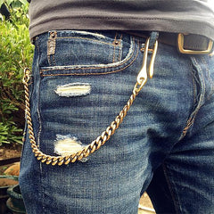 Solid Brass Cool Punk Rock Wallet Chains Biker Trucker Wallet Chain Trucker Wallet Chain for Men