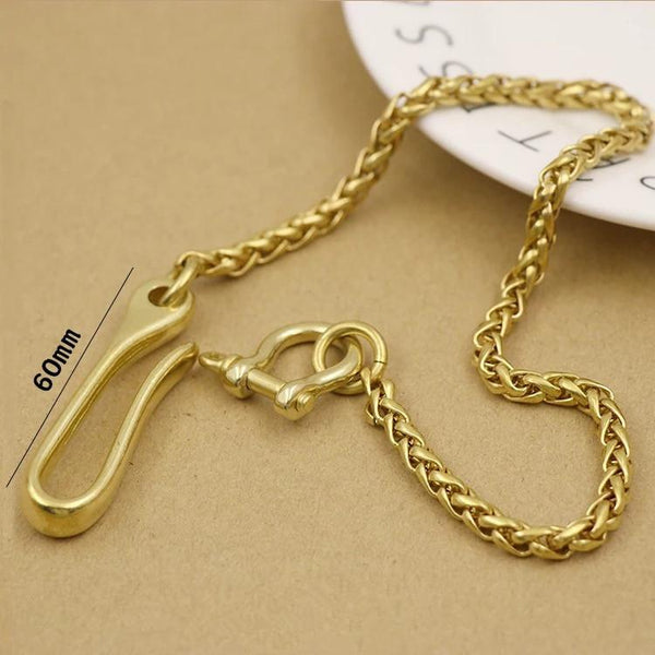 Solid Brass Cool Punk Rock Wallet Chain Biker Trucker Wallet Chain Trucker Wallet Chain for Men