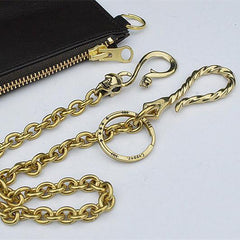 Solid Brass Cool Punk Rock Wallet Chain Biker Trucker Wallet Chain Trucker Wallet Chain for Men