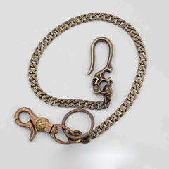 Solid Brass Cool Punk Rock Skull Wallet Chain Biker Trucker Wallet Chain Trucker Wallet Chain for Men