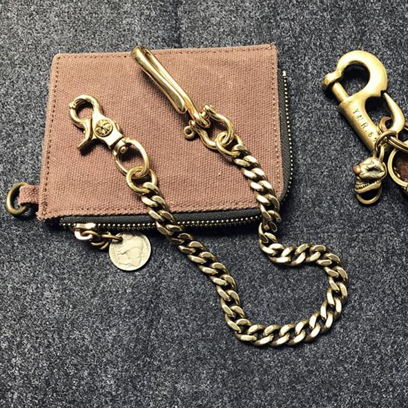 Solid Brass Cool Punk Rock Wallet Chain Biker Trucker Wallet