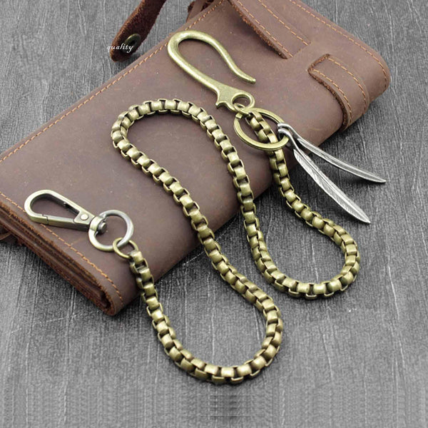 Solid Brass Hook Wallet Chain Cool Punk Rock Biker Trucker Wallet Chain Trucker Wallet Chain for Men