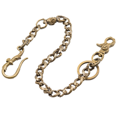 Solid Men's Handmade Pure Brass Koi Water Key Chain Pants Chains Biker Wallet Chain For Men