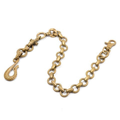 Solid Men's Handmade Pure Brass Python Buckle Key Chain Pants Chains Biker Wallet Chain For Men