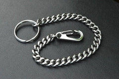 Cool Silver Brass Stainless Steel Mini Key Chain Wallet Chain Hanging Chain for Men