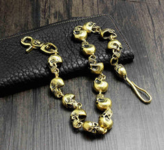 Solid Stainless Steel Brass Skull Wallet Chain Cool Punk Rock Biker Trucker Wallet Chain Trucker Wallet Chain for Men