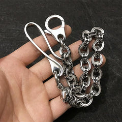 Solid Stainless Steel Cool Punk Rock Skull Wallet Chain Biker Wallet Chain Trucker Wallet Chain for Men