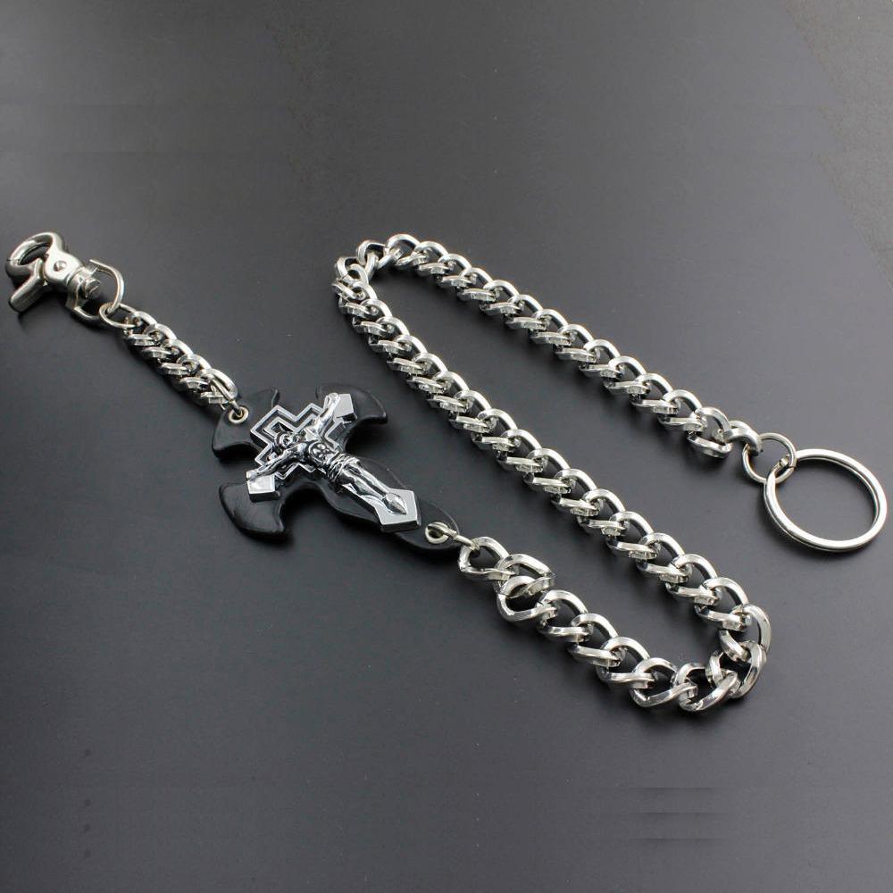 24 Inch Solid Stainless Steel Cross Wallet Chain Cool Punk Rock Biker Trucker Wallet Chain Trucker Jean Chain for Men