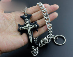 Solid Stainless Steel Cross Wallet Chain Cool Punk Rock Biker Trucker Wallet Chain Trucker Wallet Chain for Men
