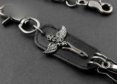 Solid Stainless Steel Long Bead Sword Wallet Chain Cool Punk Rock Biker Trucker Wallet Chain Trucker Wallet Chain for Men