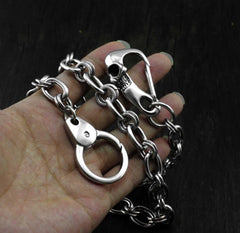 Solid Stainless Steel Long Skull Wallet Chain Cool Punk Rock Biker Trucker Wallet Chain Trucker Wallet Chain for Men