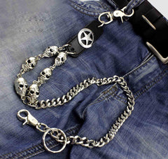 Solid Stainless Steel Long Skull Wallet Chain Cool Punk Rock Biker Trucker Wallet Chain Trucker Wallet Chain for Men