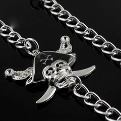 Solid Stainless Steel Pirate Skull Wallet Chain Cool Punk Rock Biker Trucker Wallet Chain Trucker Wallet Chain for Men