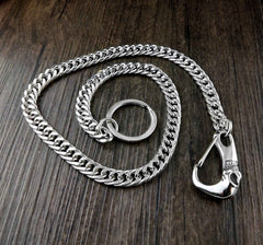 Solid Stainless Steel Skull Wallet Chain Cool Punk Rock Biker Trucker Wallet Chain Trucker Wallet Chain for Men