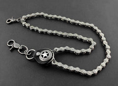 Solid Stainless Steel Star Bike Chain Wallet Chain Cool Punk Rock Biker Trucker Wallet Chain Trucker Wallet Chain for Men
