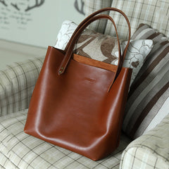 Sqaure LEATHER WOMEN Tote BAGs Brown Handmade Cute Shopper Tote Purses FOR WOMEN