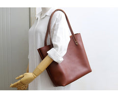 Sqaure LEATHER WOMEN Tote BAGs Brown Handmade Cute Shopper Tote Purses FOR WOMEN