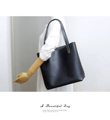 Sqaure LEATHER WOMEN Tote BAGs Black Handmade Cute Shopper Tote Purses FOR WOMEN