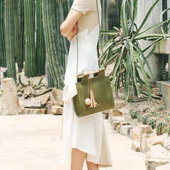 Square Leather Women Handbag Shoulder Bag Work Bag For Women