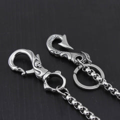 Cool Stainless Steel Dragon Skull Hook Wallet Chain Silver Pants Chain Biker Chain For Men